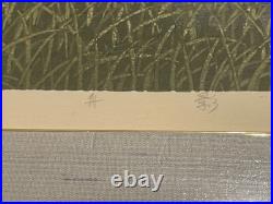 Japanese Signed Woodblock Print Seaside Landscape with Figure in Boat LE 49/180