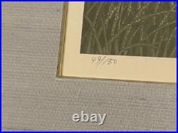 Japanese Signed Woodblock Print Seaside Landscape with Figure in Boat LE 49/180