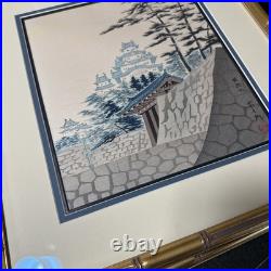 Japanese TOKURIKI TOMIKICHIRO Woodblock Mount Himeji Castle At Himeji In Summer