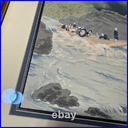 Japanese TOKURIKI TOMIKICHIRO Woodblock The Hozu-gawa Rapids At Kyoto In Summer