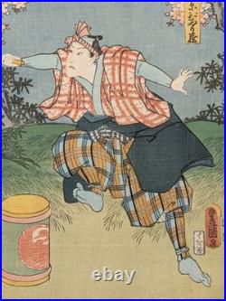 Japanese Ukiyo-e Nishiki-e Woodblock Print 5-136 Utagawa Toyokuni? 1856