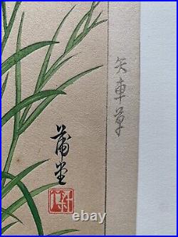 Japanese Wood Block Lg. Print Of Flowers Owned By Hideo Takemura