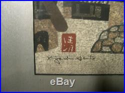 Japanese Woodblock Kiyoshi Saito (1907-97) Signed Red Seal Temple Persimmon Tree