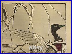 Japanese Woodblock Print 4 print from Keinen Kacho Gafu? Bird Vintage Original