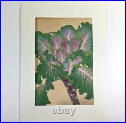 Japanese Woodblock Print BRASSICA Rakuzan Chigusa Soun Flower Vintage Original