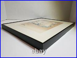 Japanese Woodblock Print Bonsai Shibata Zeshin Signed Framed Matted Vintage