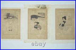 Japanese Woodblock Print Bulk Collection x6 Original from Japan 0129G15