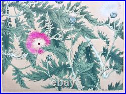 Japanese Woodblock Print Busket Flower Rakuzan Chigusa Soun 1931 Vintage