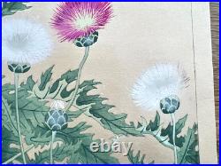 Japanese Woodblock Print Busket Flower Rakuzan Chigusa Soun 1931 Vintage