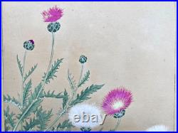 Japanese Woodblock Print Busket Flower Rakuzan Chigusa Soun 1931 Vintage