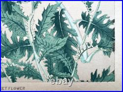 Japanese Woodblock Print Busket Flower Rakuzan Chigusa Soun 1931 Vintage