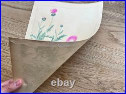 Japanese Woodblock Print Busket Flower Rakuzan Chigusa Soun 1931 Vintage