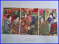 Japanese Woodblock Print Famous Kabuki Scenes Kunisada Utagawa III 1894
