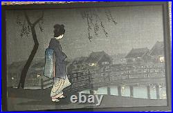 Japanese Woodblock Print Framed Authentic Work