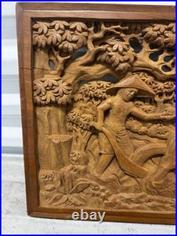 Japanese Woodblock Print Guardian God Brings Good Fortune Farm Land Rare Vintage