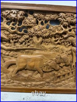 Japanese Woodblock Print Guardian God Brings Good Fortune Farm Land Rare Vintage