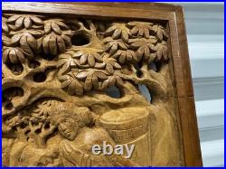 Japanese Woodblock Print Guardian God Brings Good Fortune Farm Land Rare Vintage