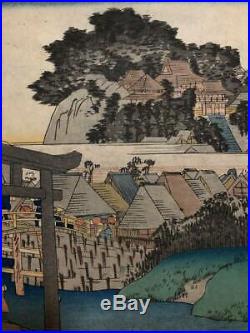 Japanese Woodblock Print Hanga Ukiyo-e Utagawa Hiroshige 53 stations in Tokaido