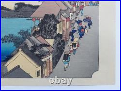 Japanese Woodblock Print Hiroshige Mid-century Takamizawa Publisher 53 Stations