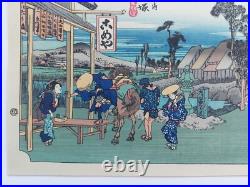 Japanese Woodblock Print Hiroshige Mid-century Takamizawa Publisher 53 Stations
