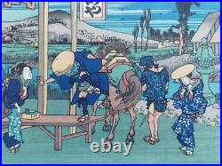 Japanese Woodblock Print Hiroshige Mid-century Takamizawa Publisher 53 Stations