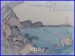 Japanese Woodblock Print Hiroshige Mid-century Takamizawa Publisher 53 Stations
