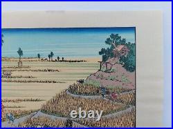 Japanese Woodblock Print Hokusai Mt Fuji & Harvest