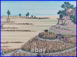 Japanese Woodblock Print Hokusai Mt Fuji & Harvest