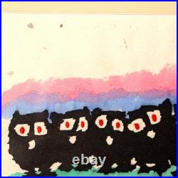 Japanese Woodblock Print Iwao Akiyama Owl Tradition and Creation UE65