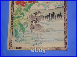 Japanese Woodblock Print, KONO BAIREI Kacho-e Bird & Flower Series 1880's (#20)