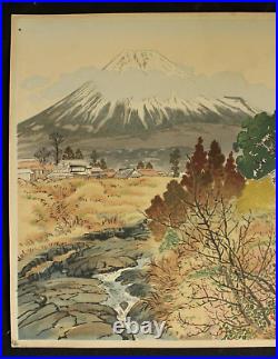 Japanese Woodblock Print Kaiseki Mt. Fuji