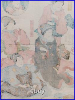 Japanese Woodblock Print Kuniyoshi Original Authentic Antique Circa 1847