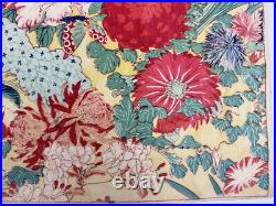 Japanese Woodblock Print Mokuhan Chiyogami? Omochae Large Flower 1870-1910