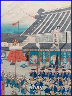 Japanese Woodblock Print Original Authentic Antique 1863