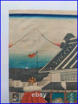 Japanese Woodblock Print Original Authentic Antique 1863