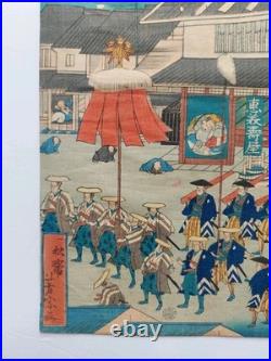 Japanese Woodblock Print Original Authentic Antique 1863