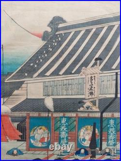Japanese Woodblock Print Original Authentic Antique 1863