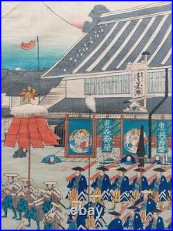 Japanese Woodblock Print Original Authentic Antique 1863