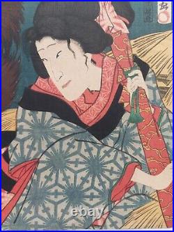 Japanese Woodblock Print Original By Kunisada