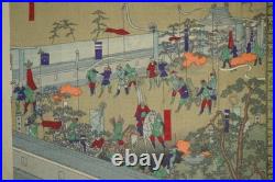 Japanese Woodblock Print Original Toyonobu -Siege of Ueda Castle- 0121G11