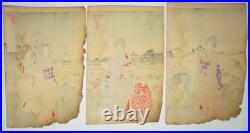 Japanese Woodblock Print Original by Chikanobu -Enjoying the Morning- 1031F9