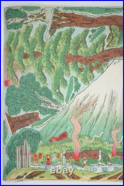 Japanese Woodblock Print Original with several Perspectives from Japan 0822F23