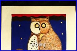 Japanese Woodblock Print Owl