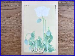 Japanese Woodblock Print PAPAVEN SOMNIFERUM Rakuzan Flower Vintage Original