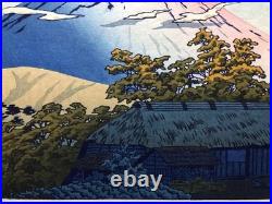 Japanese Woodblock Print Repro Kasamatsu Shiro Hakone Ubako Morning Unsodo