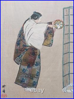 Japanese Woodblock Print Shin Hanga Original Antique Tsukioka Kogyo 1927