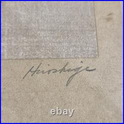 Japanese Woodblock Print Signed By Artist Hiroshige Geese & Moon glass frame