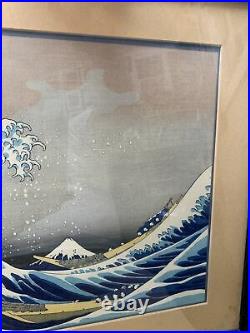 Japanese Woodblock Print Signed Hokusai The Great Wave Off Kanagawa # 5
