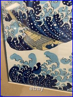 Japanese Woodblock Print Signed Hokusai The Great Wave Off Kanagawa # 5
