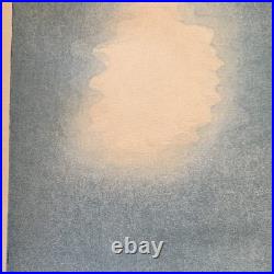Japanese Woodblock Print Street Scene Lanterns Moonlight Signed 20th Century